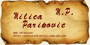 Milica Paripović vizit kartica